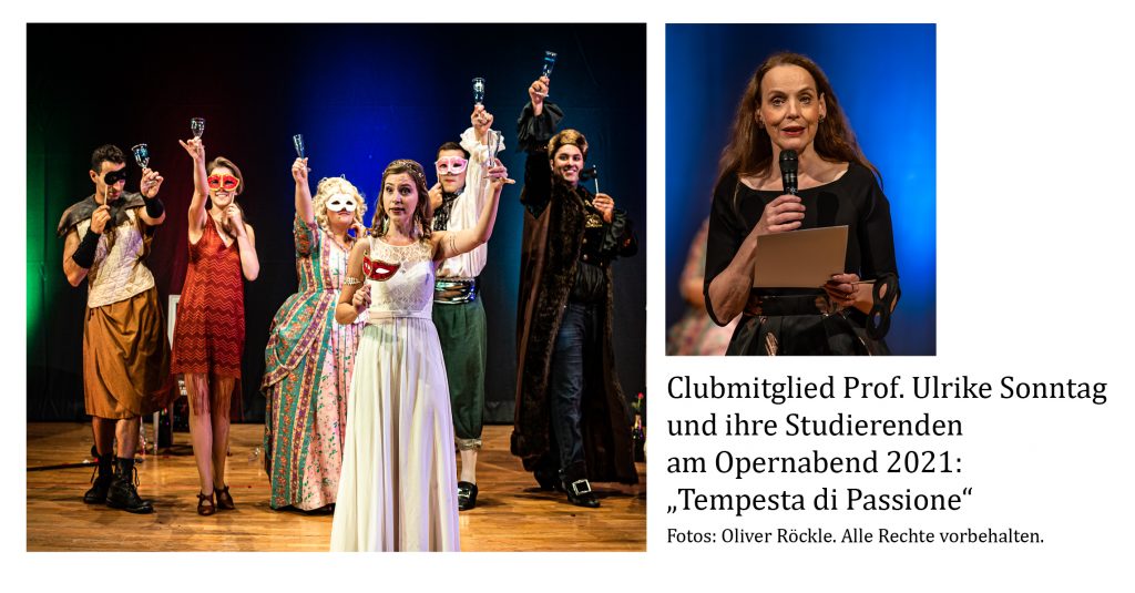 Clubmitglied Prof. Ulrike Sonntag und ihre Studierenden am Opernabend 2021. 